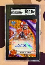 Cade Klubnik Autograph 2024 Bowman Orange Color Match SSP Auto 1 Off /25 SGC 10