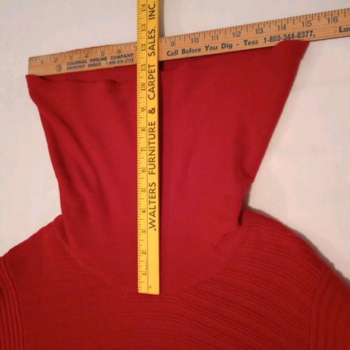 Design History Women's Pullover Sweater Size 8 Red Cowl Neck Long Sleve City LNC - Picture 9 of 11