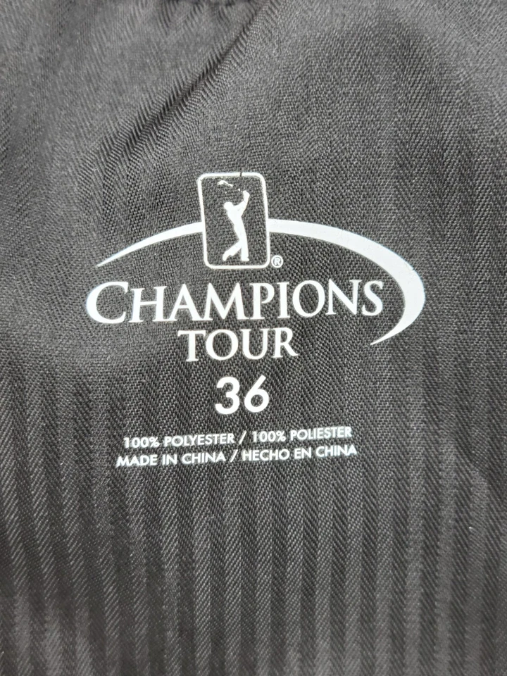 Pantalones cortos de golf PGA Champions Tour para hombre 36 negros grises a cuadros bermudas frente plano Foto 3 de 4