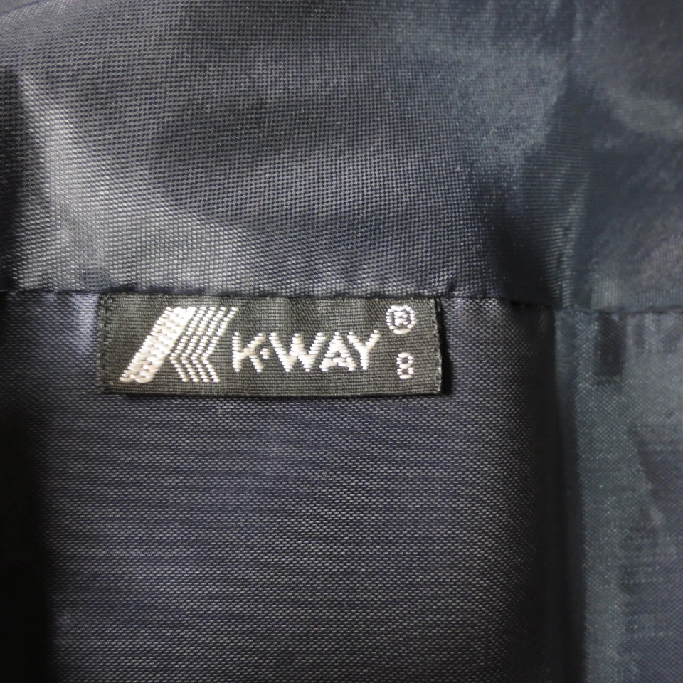Imperméable Doublé Col Haut Vintage 90s K-Way Homme L Marine Nylon - Photo 2/4