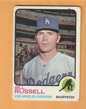 Bill Russell Los Angeles Dodgers 1973 Topps #108 Pittsburg Kansas Creased