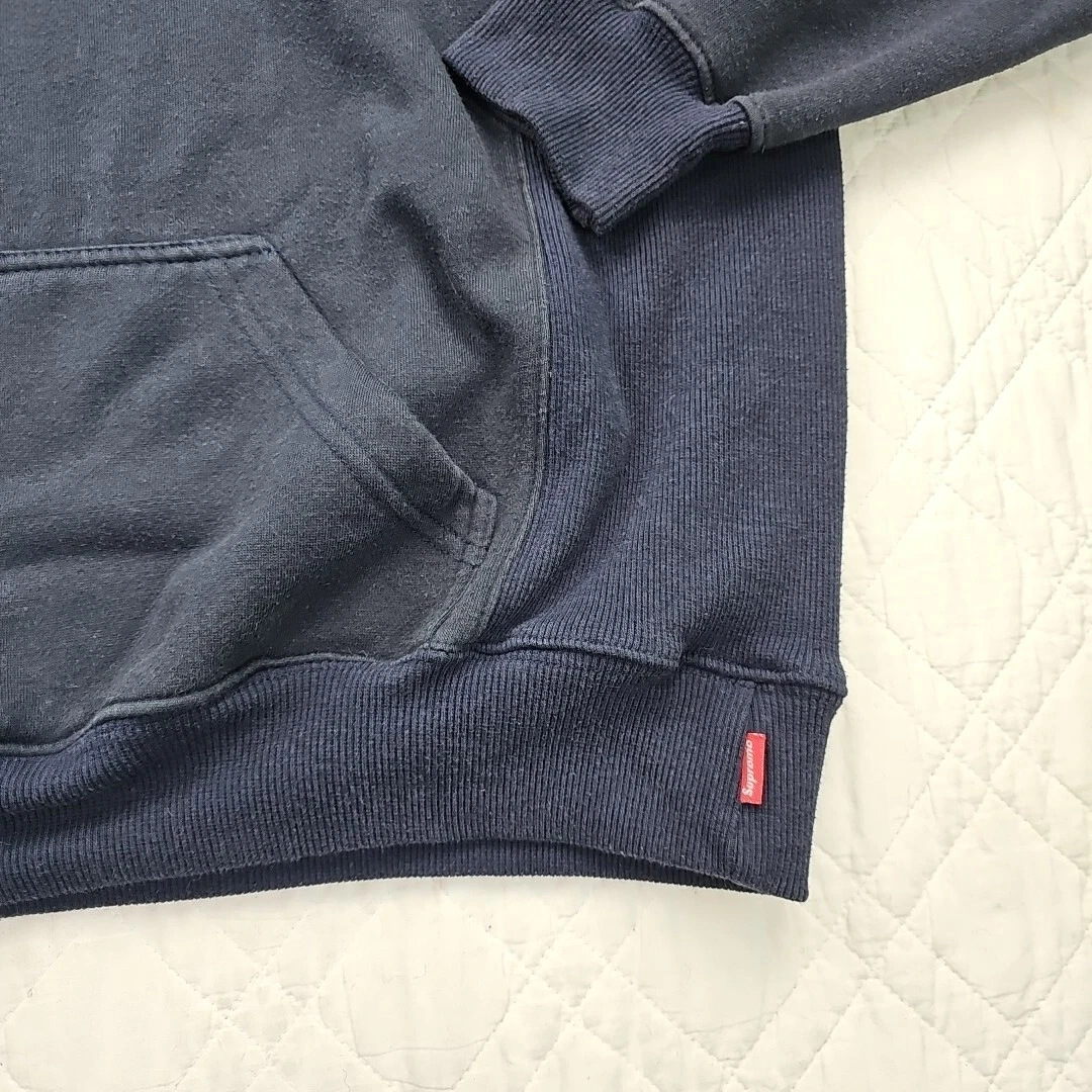 Felpa con cappuccio Supreme Box logo blu navy con logo rosso taglia XL pullover rosso Newyork Canada