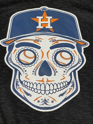 Houston Astros Hooide Adult Small Skull Candy Dia Los Muertos Pullover  Sweater