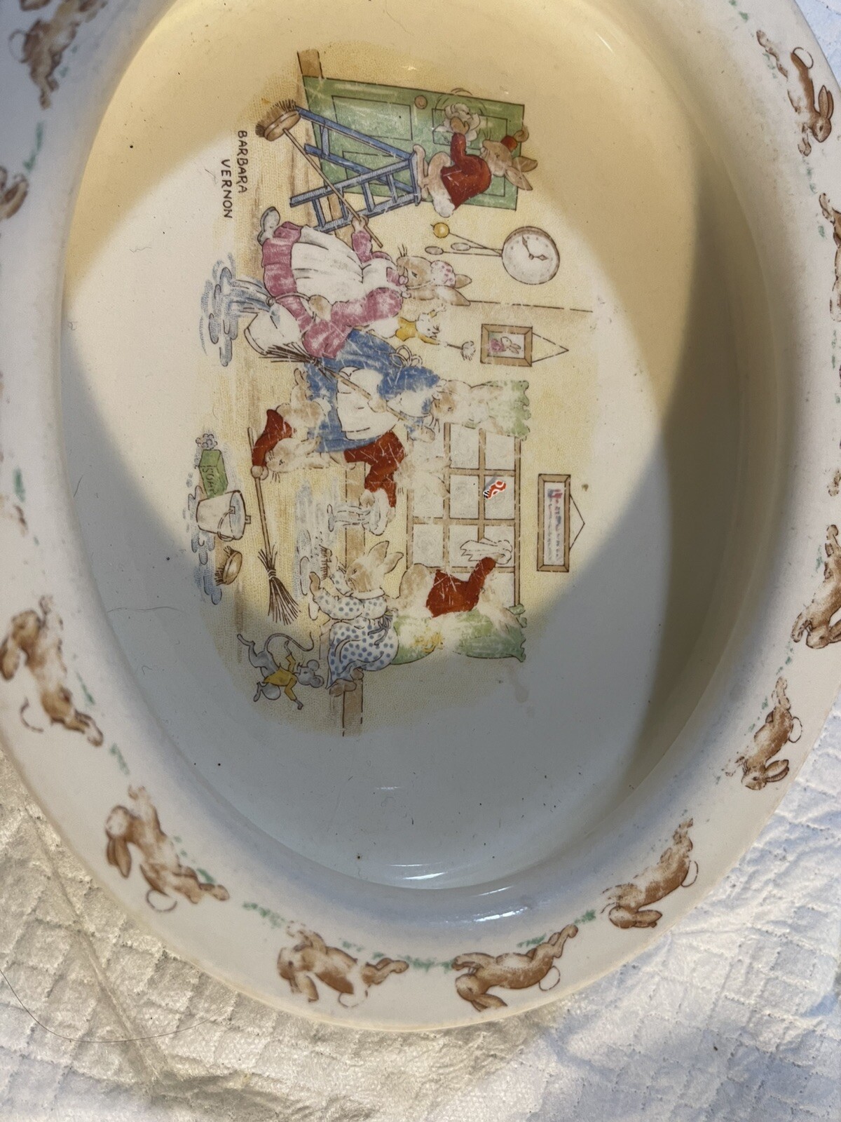 Royal Doulton Bunnykins Baby Bowl Sister Mary Barbara RARE 1936 Albion Shape 8”