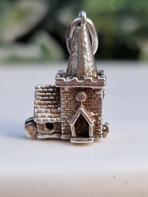 NUVO Vintage Sterlingsilber Kirche zum Öffnen, offenbart Ehepaar