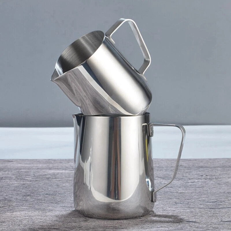 Milk Frother Pitcher Jug Cup Stainless Steel Frothing Coffee Measurement Cup Pot