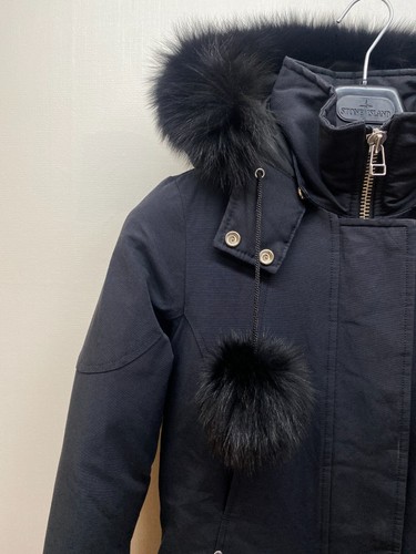 Authentic Womens Moose Knuckles Stirling Hooded Parka Coat Jacket size XS Black - Picture 5 of 20