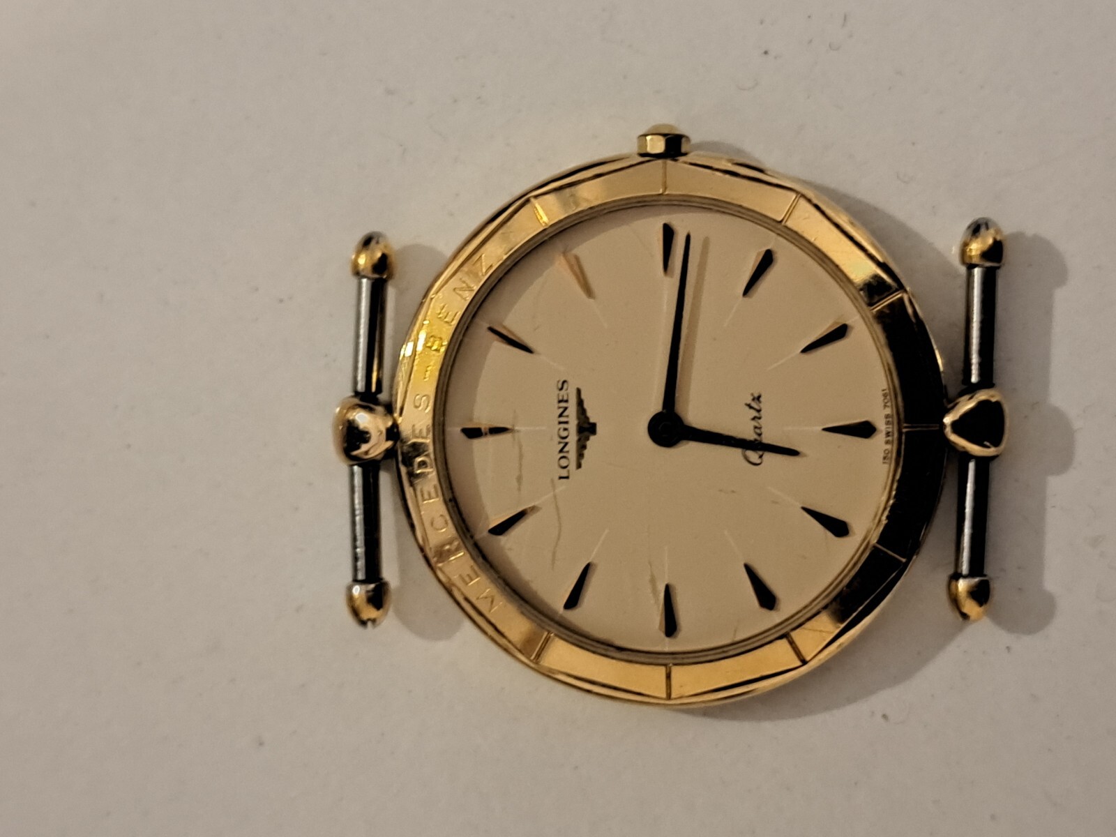 Vintage 18ct Gold Plated Longines Mercedes Quartz Strapless Watch, With Box eBay