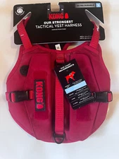 KONG Tactical Dog Vest/Harness. Red Size Small With Carry Pouches