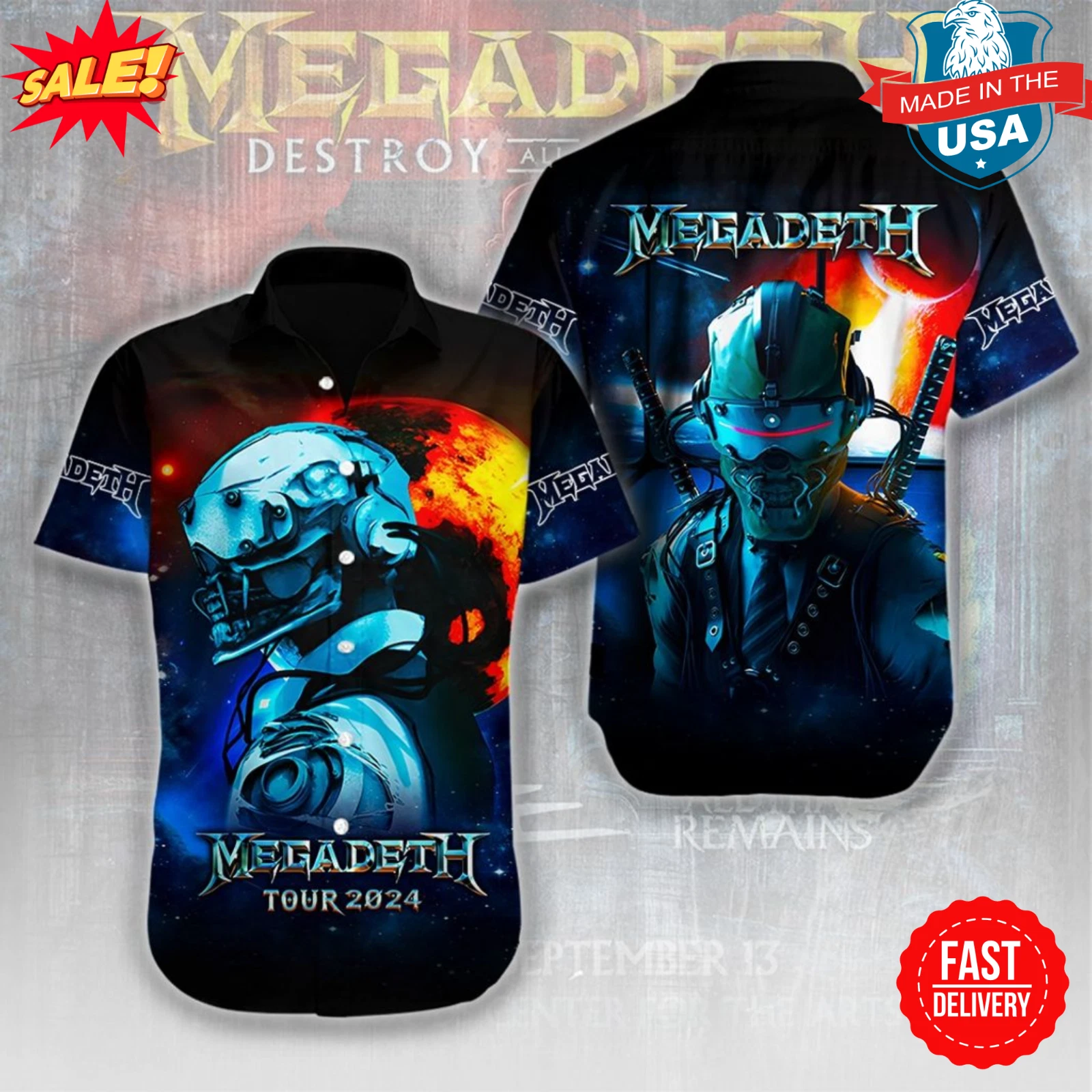 Megadeth Tour 2024 Tropical Hawaiian Shirt