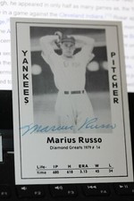 Marius Russo Autographed Diamond Greats Baseball Card Yankee Pitcher COA