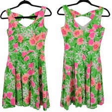 Lilly Pulitzer 80's Everything Nice Freja' Floral Fit Flare Dress Pockets Sz 2