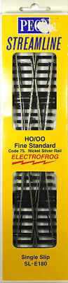Peco HO H0 Einfache Kreuzung Weiche Code 75 Elektrofrog Art. Nr. SL-E180 NEUWARE