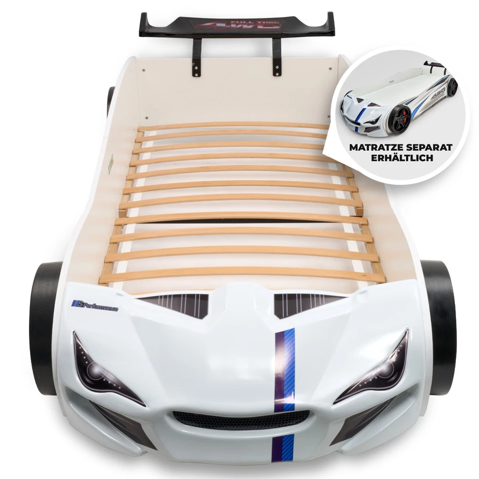 MARQA Autobett 90x200 Kinderbett Rennwagenbett Polizeiautobett  inkl.Rollrost - Bild 2 von 4