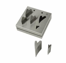 5-Piece Fancy Heart-Shaped Disc Cutter Punch Set for Stamping Blanks Gold Silver