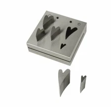 5-Piece Fancy Heart-Shaped Disc Cutter Punch Set for Stamping Blanks Gold Silver