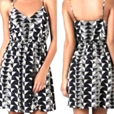 Silk Madewell Lydia Triangle Fully Lined Cami Mini Dress Adjustable Straps Sz 4