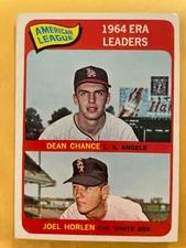 1965 TOPPS # 7 ERA LEADERS CHANCE/HORLEN