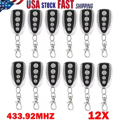 12x Remote-Control Backup Keys Sliding Gate Opener Automatic Operator 433.92MHz