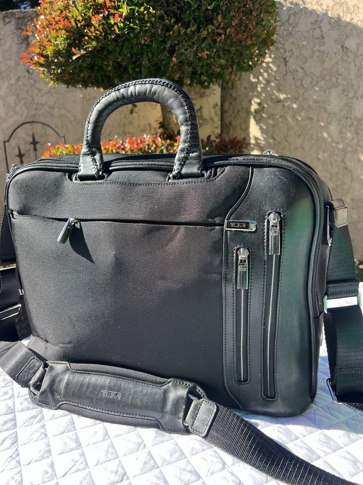 TUMI ‘Arrive Narita’ Micro Ballistic & Leather Slim Briefcase Laptop Bag 25611D