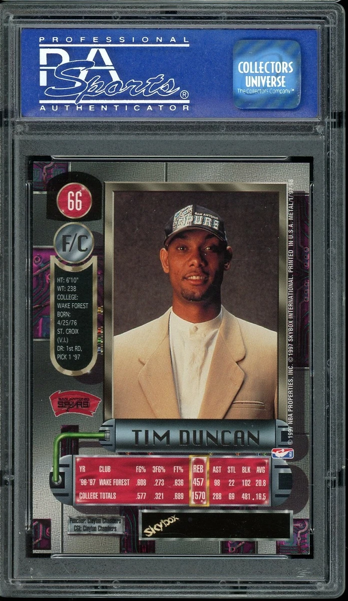 1997 Metal Universe Basketball #66 Tim Duncan PSA 10 | eBay