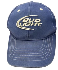 Bud Light Blue Cap Hat  white embroidered Bud Light Logo on front
