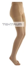 Tektrum Waist High Firm Compression Medical Pantyhose 23-32mmHg- Open Toe, Beige