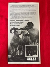 Vintage 1978 Zeiss Binoculars Print Ad Hunting Sports Outdoors