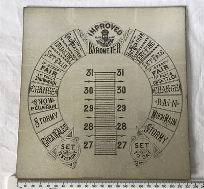 Genuine Antique Admiral Fitzroy Barometer Silver Printed Card Gauge For ...