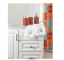Complete 19-Piece Bath Set -Towels, Liner, Hooks, Curtain, Soap Pump, Holder