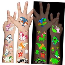 310 Pcs Luminous Temporary Tattoos For Kids,Mixed 16 sheets of 310 kinds