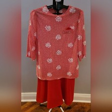 Vintage Drop Waist Red Floral Dress by Earth Angel