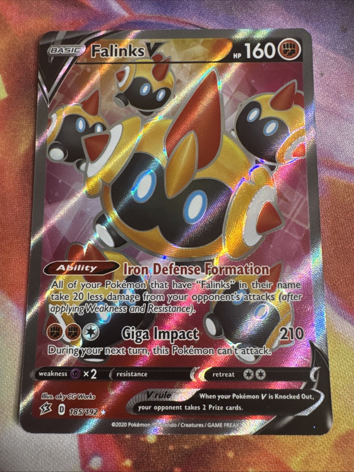 Falinks V 185/192 Holo Pokemon Rebel Clash - NM