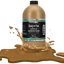 Pouring Masters 24 Karat Gold Metallic 32-Ounce (Quart) Acrylic Pouring Paint
