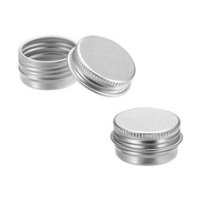 0.17 oz Round Aluminum Cans Tin Can Screw Top Metal Lid Containers 5ml, 6pcs