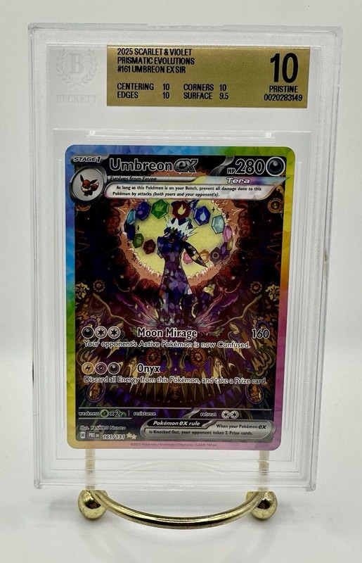 Prismatic Umbreon EX SIR 161/131 - Low Pop! BGS Gold 10 9.5 SURFACE Unreal Grail
