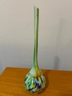 mid-20th century vintage Murano confetti glass vase is handmade in Italy and fea