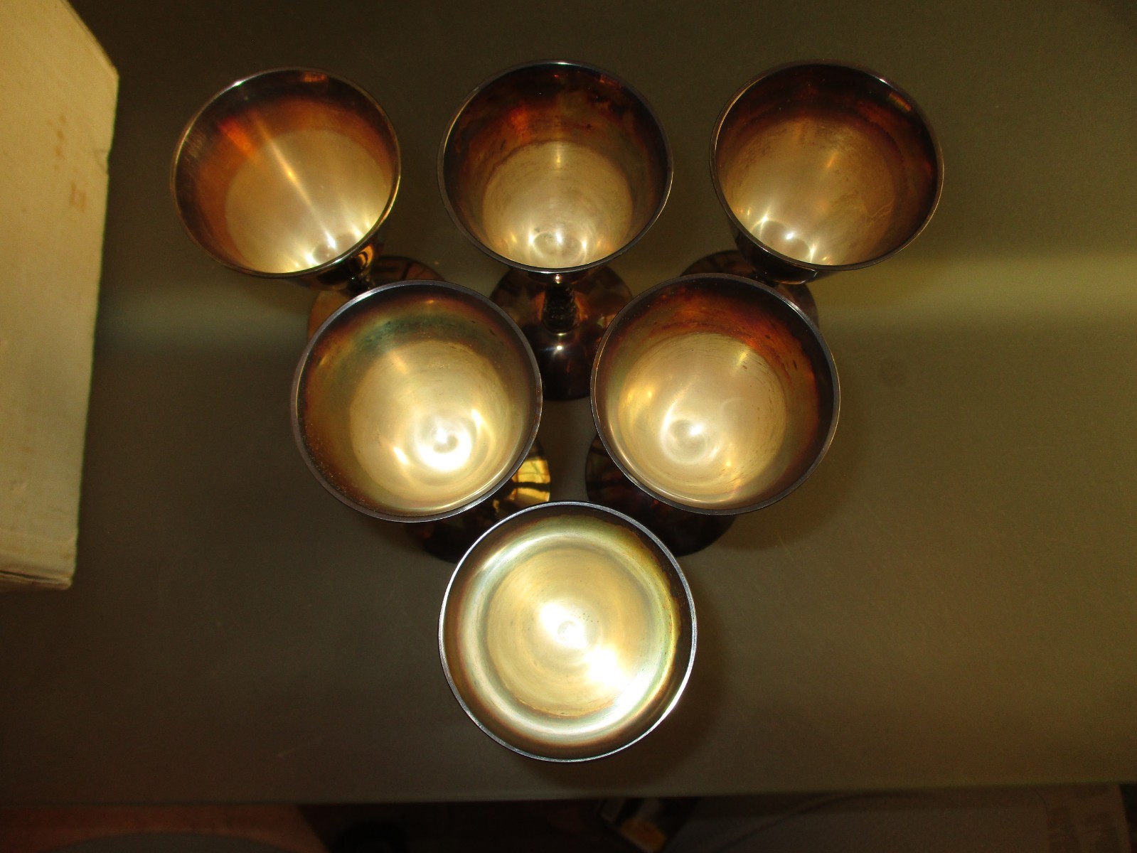 Vintage Set of 6 PLATOR Silverplate licor Goblets. Made in Spain