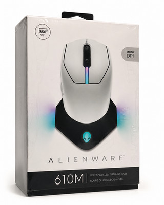 Alienware Wired/Wireless Gaming Mouse AW610M - Lunar Light - Open/Damaged Box