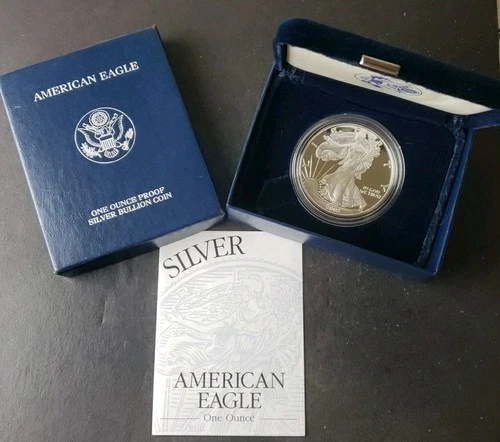 2002 W Proof $1 American Silver Eagle Dollar