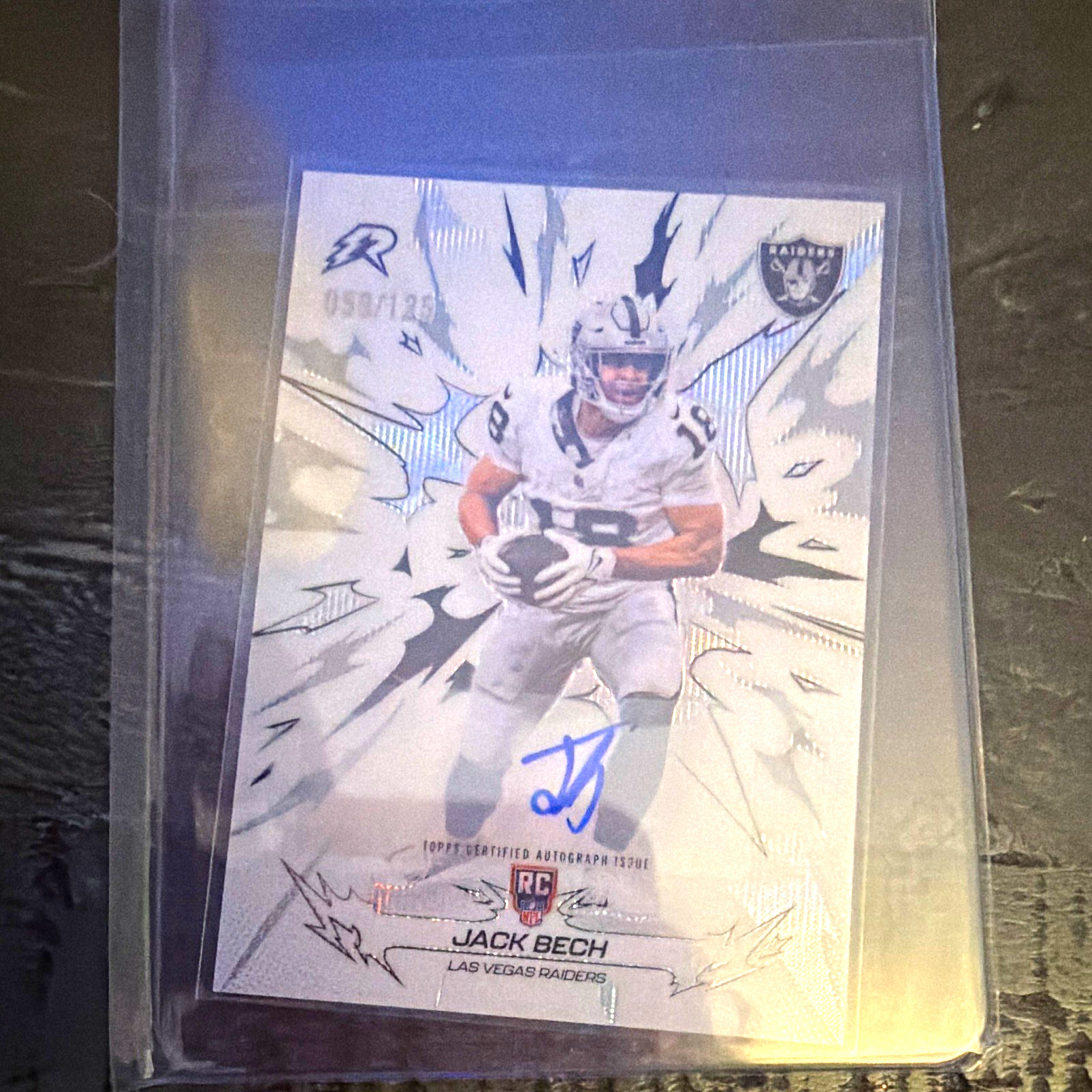 Topps 2025 Resurgence Jack Bech Las Vegas Raiders RC Auto #148 050/125