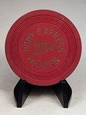 PONY EXPRESS CASINO CHIP $0.25 MINDEN NEVADA - CR #22 RATED K ($60-$74) 1955