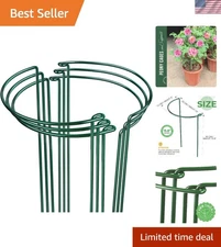 Set of 6 Peony Support Stakes - 10" W x 15.8" H for Indoor & Outdoor Plants