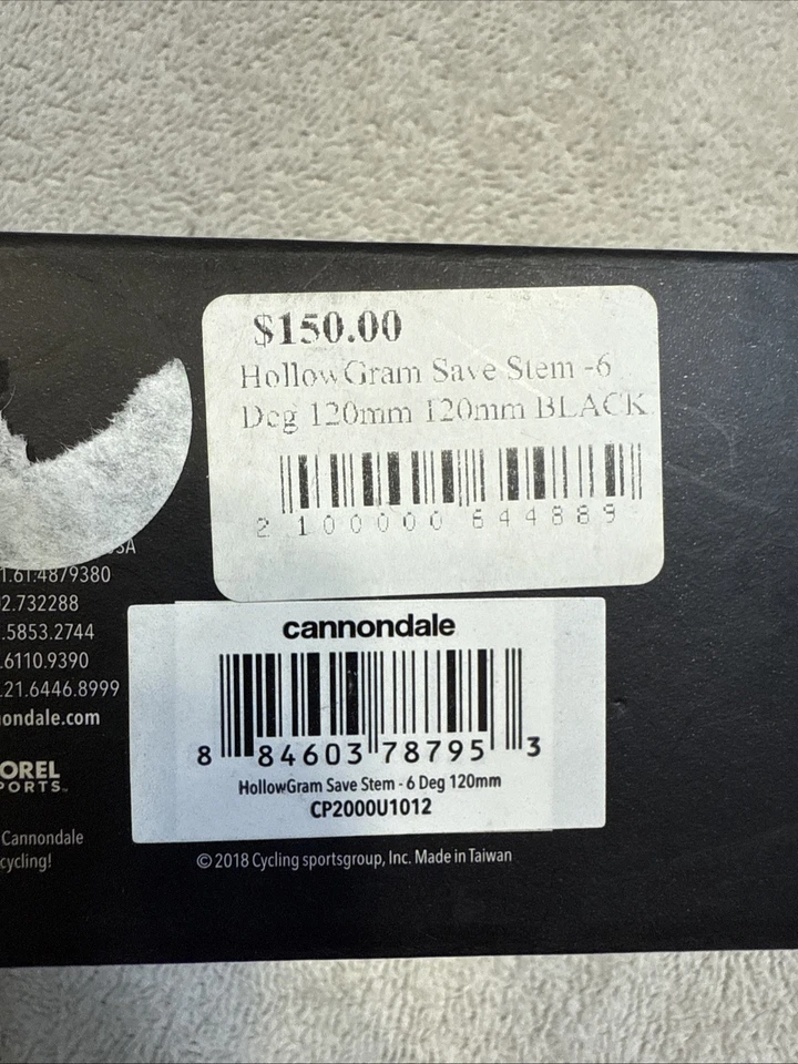 Cannondale HollowGram SAVE Stem for SystemBar -6 Deg 120mm CP2000U1012 [spu] - Image 4 of 4