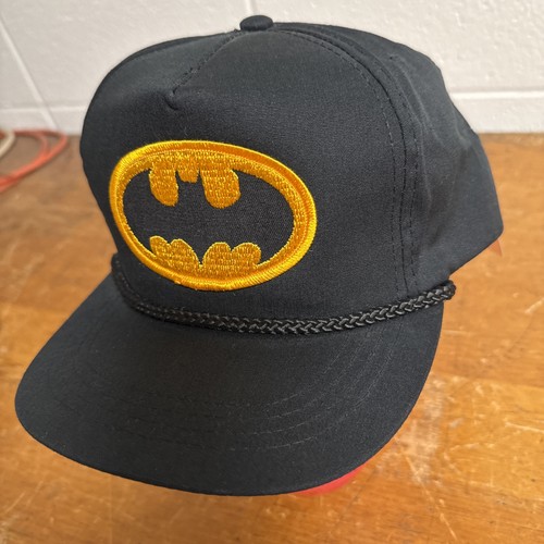 Vintage DC Batman Hat Logo Cap Black Yellow Snapback NEW WITH TAGS!! - Picture 5 of 20