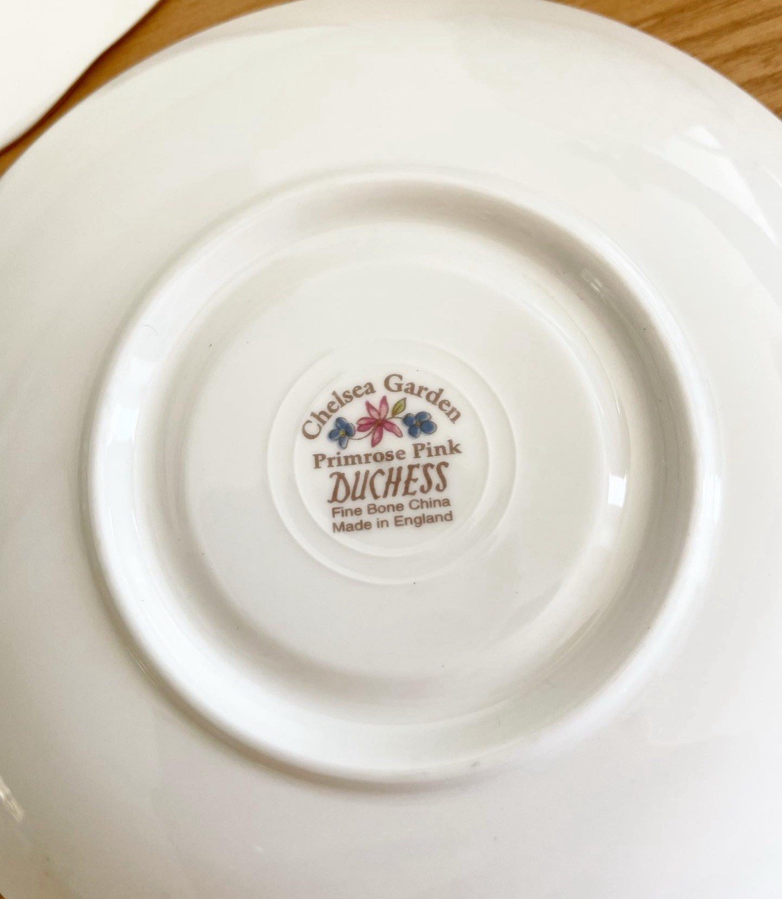 Vintage Set Of Chelsea Garden Primrose Pink Tea Cup, Saucer And Plate Bone China