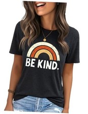 Womens Graphic Tees Casual Summer Short Sleeve Vintage T Large 21y-55 Rainbow