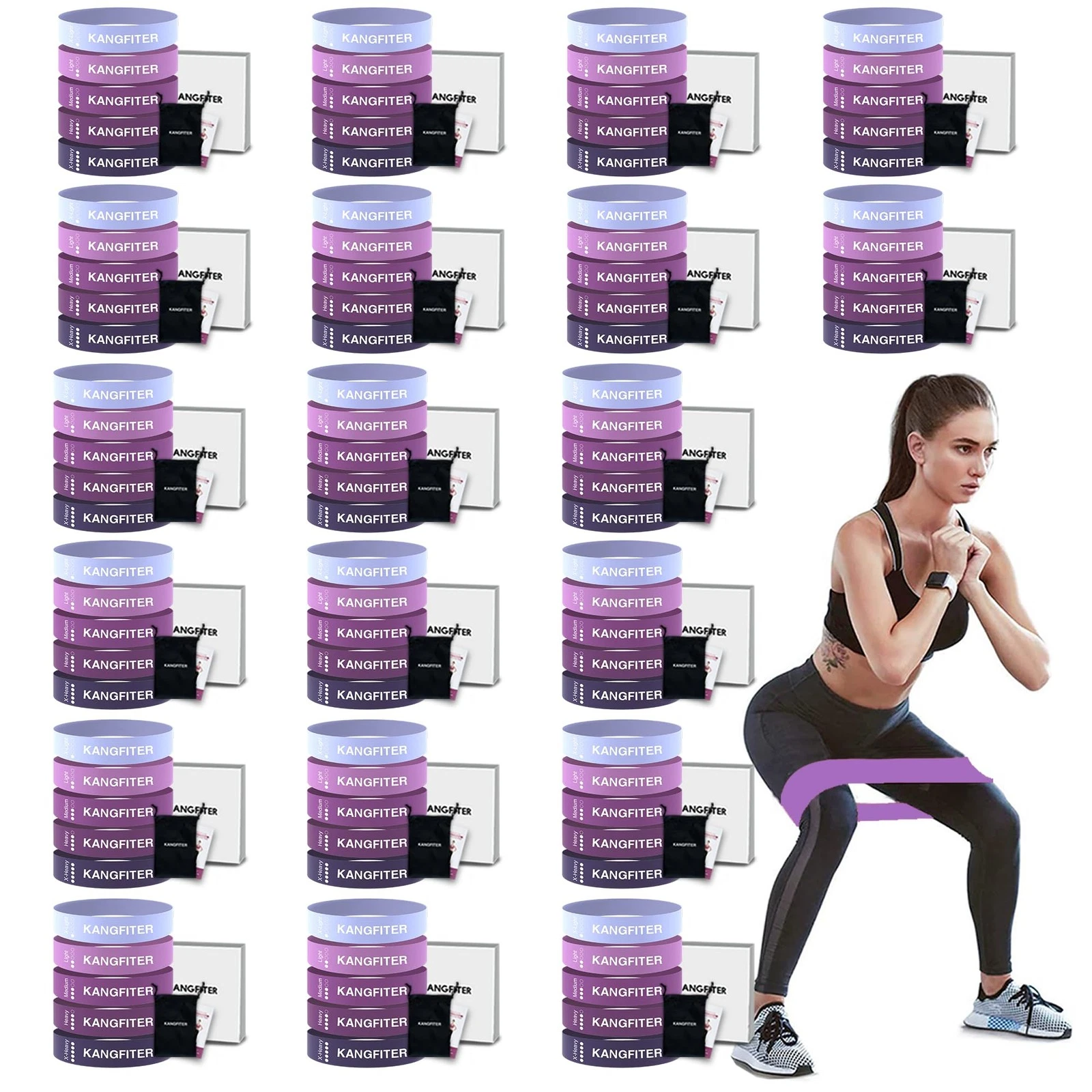 100 PCS Bulk Resistance Bands Latex, Loop Exercise Bands Set for Gym Members ...