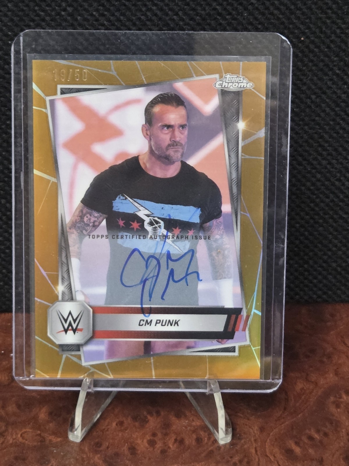 2025 Topps Chrome WWE - Autographs CM Punk #98 Gold Refractor /50 (AU)