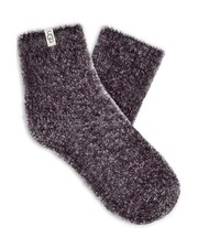 UGG L12010 Womens Charcoal Leda Cozy Quarter Crew Cut Socks Size 5-10